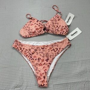 Stylish Pink Leopard Bikini Bottom